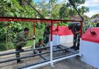 Babinsa Koramil 19/Trucuk Dampingi Dandenzibang Surakarta Tinjau Progres Jembatan Gantung Garuda